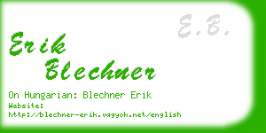 erik blechner business card